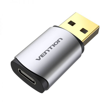 Vention USB 3.0 Male to USB - C Female Adapter Gray Aluminum Alloy Type - Brainy