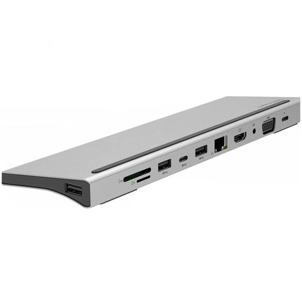 Vention USB - C MULTI - FUNCTIONAL 11 in 1 DOCKING STATION - Type C to Multi - function USB - C to HDMI/VGA/USB - C Gen 1/USB 3.0x2/USB 2.0/RJ45/SD/TF/TRRS 3.5mm/PD Docking Station 0.25m Gray Metal Type Docking station - Brainy