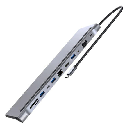 Vention USB - C MULTI - FUNCTIONAL 12 in 1 DOCKING STATION - Type - C to DP/HDMI/VGA/USB - C Gen 1/USB 3.0x2/USB 2.0/RJ45/SD/TF/TRRS 3.5mm/PD - Brainy