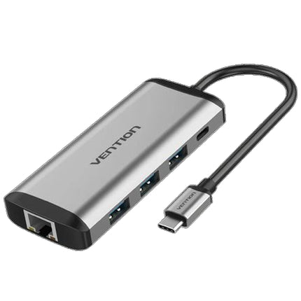 Vention USB - C MULTI - FUNCTIONAL 9 in 1 DOCKING STATION - Type C to HDMI/USB3.0*3/TF/SD/RJ45/3.5mm Audio/PD (87W) Docking Station - Brainy