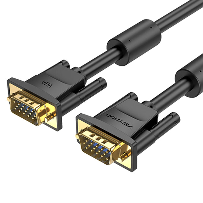 Vention VGA (3+6) Male to Male Cable with ferrite cores 15M Black - Brainy