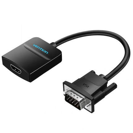 Vention VGA to HDMI Converter with Female Micro USB and Audio Port 0.15M Black - Brainy