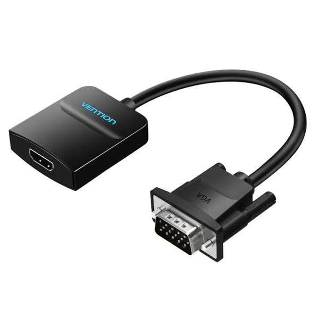 Vention VGA to HDMI Converter with Female Micro USB and Audio Port 0.15M Black - Brainy