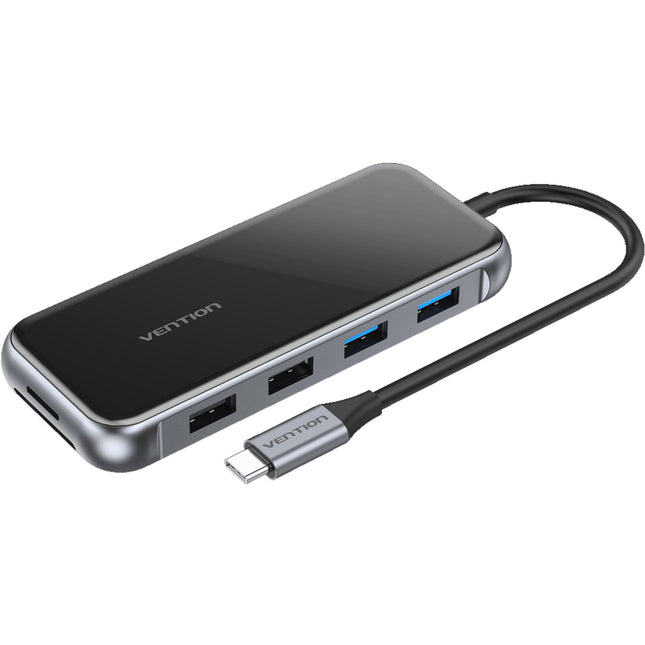 Vention USB-C MULTI-FUNCTIONAL 10 in 1 DOCKING STATION - TYPE C to HDMI/ VGA/USB3.0*2/USB2.0*2/RJ45/TF/SD/PD (87W) Docking Station 0.15M Gray Mirrored Surface Type