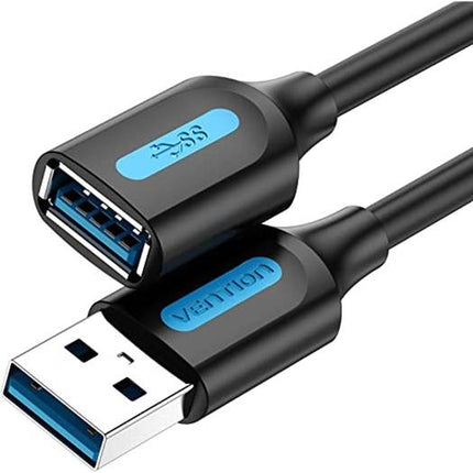 Black USB 3.0 extension lead
